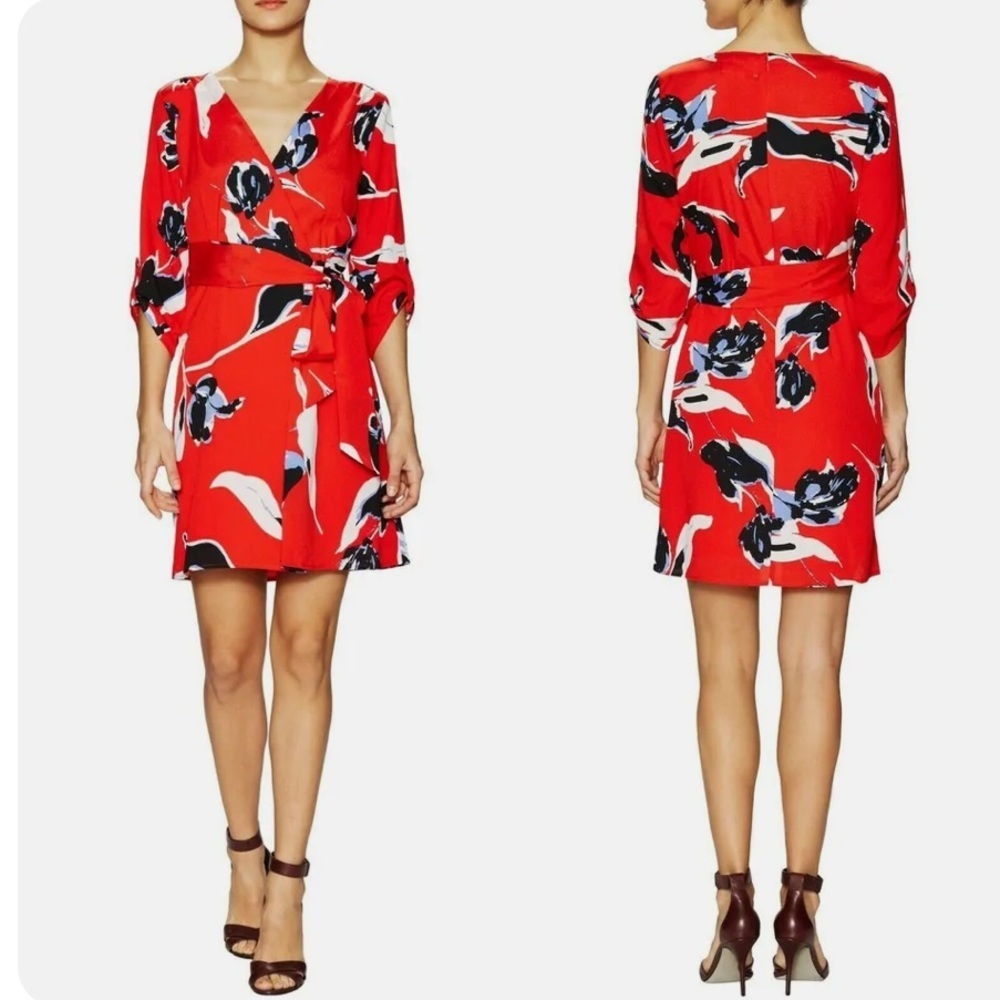 Yumi Kim Silk Girl Next Door Red Floral Dress Size M